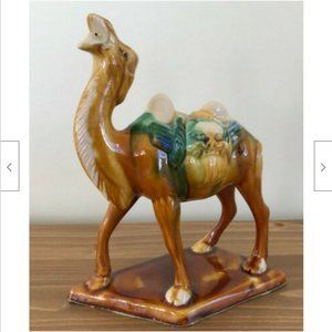 Camel Ceramic Figurine Vintage Animal Decorative Ornament 6.5" Tall